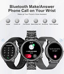 Smart Watch for Women with Make/Answer Call IP67 Waterproof Fitness Activity Tracker 1.32" HD Touchscreen Compatible iOS Android Fashion Smartwatches Black Diamond Stainless Steel Watch