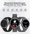Smart Watch for Women with Make/Answer Call IP67 Waterproof Fitness Activity Tracker 1.32" HD Touchscreen Compatible iOS Android Fashion Smartwatches Black Diamond Stainless Steel Watch