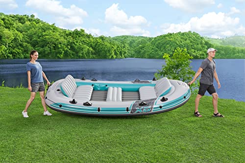 Hydro-Force 11'11" x 65" Adventure Elite X5 Inflatable Raft Set | Fits Up to 5 Adults | Includes Boat, Aluminum Oars, Hand Pump, Gear Pouch, Carry Bag, Repair Patch Kit