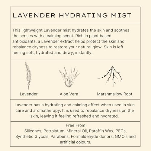 Jurlique Lavender Hydrating Mist, Refreshing Facial Spray, 3.3 Oz.