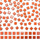 100 Pieces Ceramic Mosaic Tile 3/5" Square Shapes Mosaic Ceramic Pieces Stained Ceramic Tile Supplies for Crafts Beginner Mosaic Project Stepping Stones Mosaic Birdhouse Decor - Orange