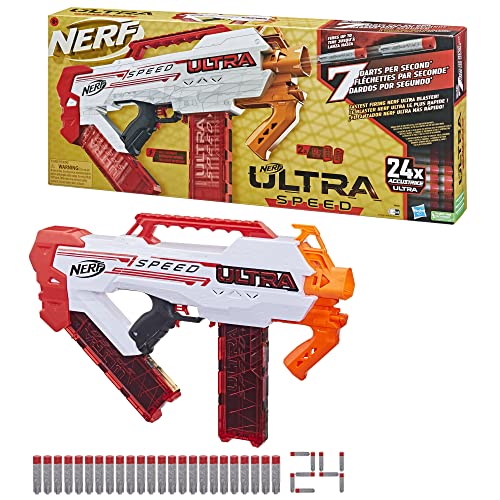 Nerf Ultra Speed Fully Motorized Blaster, Fastest Firing Nerf Ultra Blaster, 24 Nerf AccuStrike Ultra Darts, Uses Only Nerf Ultra Darts