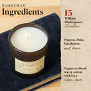 Paddywax Library Collection William Shakespeare Scented Soy Wax Candle, 6.5-Ounce, Paprus, Palm & Eucalyptus