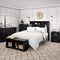 Black Full/Queen Tall Slant-Back Bookcase Headboard