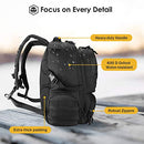 ProCase 3 Day Assault Backpack Rucksack for Men, Rugged Strong Tough 42L Large 600D Oxford Molle Go Bag for Trekking, Camping and Outdoor Activities –Black