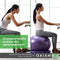 Gaiam Essentials Balance Ball & Base Kit, 65cm Yoga Ball Chair, Exercise Ball with Inflatable Ring Base for Home or Office Desk, Includes Air Pump - Purple