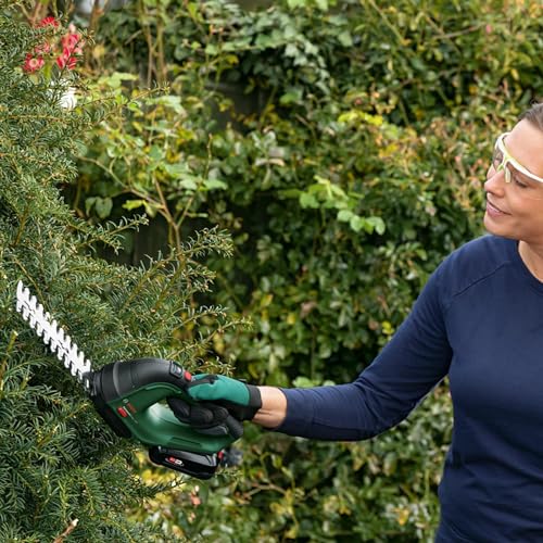 Bosch Home & Garden 18V Cordless Shrub & Grass Shear Kit Without Battery, 1 x Grass Blade, 1 x Shrub Blade, Cuts up to 85 m² per Battery Charge (AdvancedShear 18v-10)