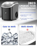 YOPOWER 15KG Nugget Ice Maker Countertop, Pebble Ice Maker with Self-Cleaning, Crushed Ice Makers for Home Kitchen Bar Party, Stainless Steels, Black