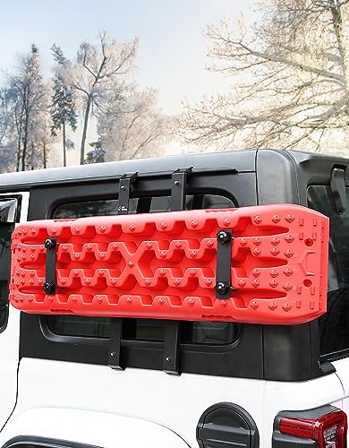 Rear Window Storage Panel Kit Compatible with Wrangler JL, Mounting Plate Kits for Recovery Traction Boards Mount Gas Can Mount