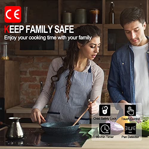 GASLAND Chef IH603BF 60cm Built-in Induction Hob, 3 Zones Electric Cooktop 5800W, with Slider Touch Control, Boost Function