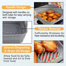 ZCOINS 2 Pack 8.5inch Air Fryer Silicone Liners Square Foldable, Non-Stick Air Fryer Silicone Baking Tray, Heat Resistant Air Fryer Silicone Basket for 5 to 8 QT Air Fryer Oven Microwave Accessories