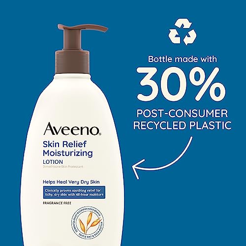 Aveeno Skin Relief Fragrance Free Body Lotion Shea Butter 72-Hour Intense Hydration Soothe Dry Itchy Sensitive Skin 354mL