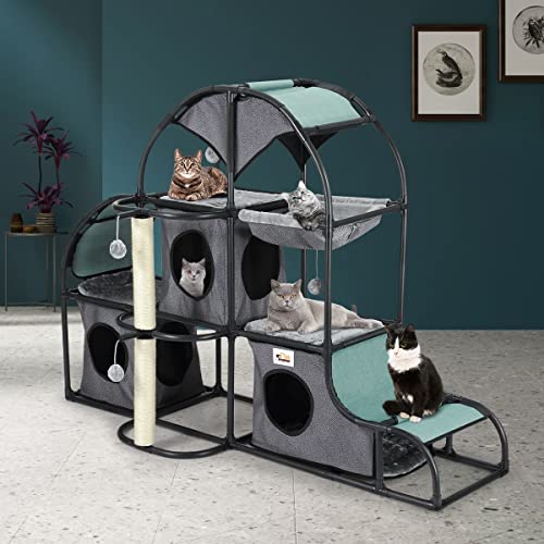 Petscene Multi-Tier Cat Scratching Post Tower Furniture Cat Tree House Scratcher Condo