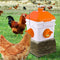 GUEOQTC 10 Pounds Chicken Feeder with 4 Ports, Rainproof Poultry Feeder for Up to 10 Adult Chickens or 15 Chicks(Orange) (OR-CF-8L)