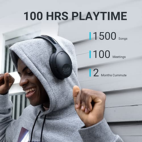 233621 Hush Noise Cancelling Headphones. Lightweight Over Ear ANC Bluetooth Headphones. Fast Charge, 100 Hours Playtime, Wireless Headphones with CVC Noise Reduction for Improved Call Quality(Cozmo)