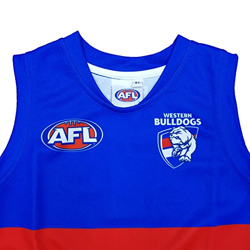 Western Bulldogs Junior Youths Kids AFL Auskick Jumper Guernsey Jersey Shorts Socks Playing Pack with Football Size 6