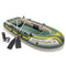 INTEX Seahawk Inflatable Boat Series: Includes Deluxe Aluminum Oars and High-Output Pump – SuperStrong PVC – Fishing Rod Holders – Heavy Duty Grab Handles – Gear Pouch, Green