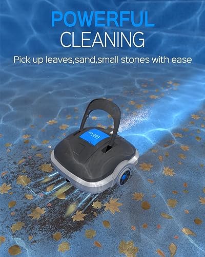 WYBOT Cordless Pool Vacuum, Robotic Pool Cleaner, with Updated Battery Up to 100Mins Runtime, Strong Suction, Automatic Vacuum for Above/In-ground Ground Flat Bottomed Pools Up to 80 Sq.m