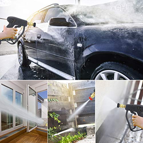 DERASL High Pressure Washer Gun M22 14 mm Car Wash Gun Spray Fitting Nozzle Tip 5 pcs 4000 PSI Hot and Cold Water Replacement for Car Cleaning.