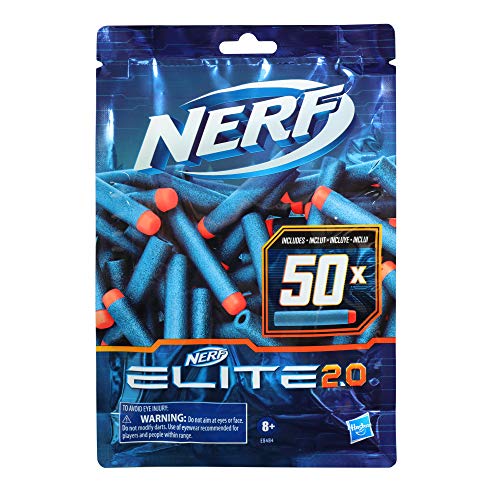 Nerf Elite 2.0 - 50 Dart Refill Pack - Compatible With All Nerf Elite Blasters - Outdoor Games And Toys For Kids - Boys And Girls - E9484 - Ages 8+