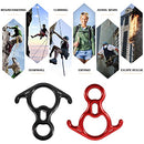 TRIWONDER 50KN Rock Climbing Figure 8 Descender Rescue Belay Device Stop Descender and Carabiner Rock Rappelling Gear (Black)