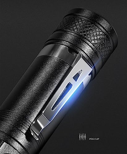 Led Torch Rechargeable 10000 Lumens, Tactical Torch with 5 Modes-Flashlight Waterproof Focus Zoomable Handheld Torches- Led Torch High Lumes Camping & Hiking Light