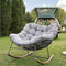 Grand patio Indoor & Outdoor, Royal Rocking Chair, Padded Cushion Rocker Recliner Chair Outdoor for Front Porch, Garden, Patio, Backyard, Grey