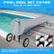 Woanger 24 ft Pool Solar Reel Cover for Inground Pools Reel Cover Solar Blanket Heavy Duty Waterproof UV Resistant Inground Swimming Pool Solar Reel Cover Hooks for Inground Pool (Gray)