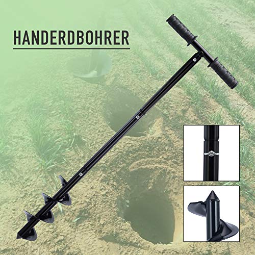 Terradise 86cm Manual Post Hole Digger, Fence Post Auger for Gardening, Post Hole DiggerTools with 24cm Auger Drill Bit Extension Rods Handle, Post Hole Fence Manual Hand Drill Digger Earth Auger