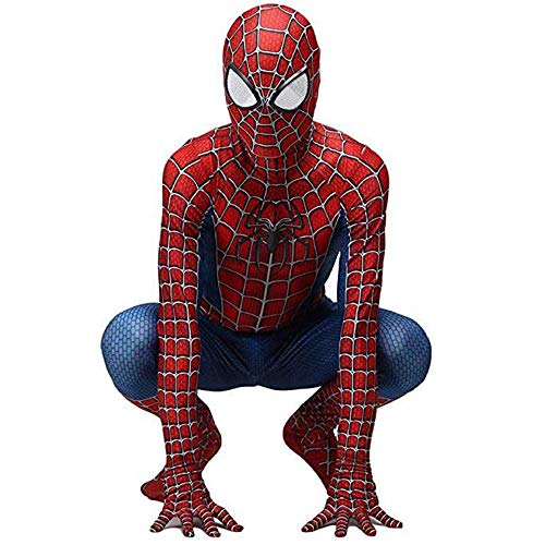 ZXDFG Spiderman Costume Children's Fancy Dress Spiderman Costume Boys Homecoming Suit 3D Print with Mask Halloween Carnival Superhero Cosplay Real Spiderman Costume Girls Red Far from Home