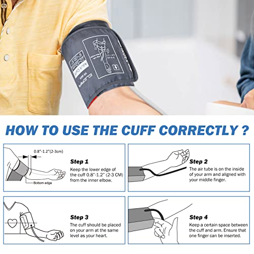 Extra Large Blood Pressure Cuff, ELERA Replacement Extra Large Cuff Applicable for 9”-20.5” Inches (22-52CM) Big Arm, Cuff Only BP Machine Not Included