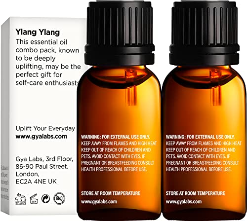 Gya Labs Ylang Ylang Essential Oil & Bergamot Essential Oil (10ml) - Pack of 2