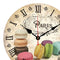 BERYART Decorative Wall Clock 14 Inch Battery Operated Silent Non Ticking Quartz Round Retro Wood Wall Clock for Living Room Dining Room Bathroom Kitchen Bedroom Decor (Colorful Cookies)