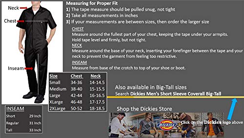 Dickies Men's Short-Sleeve overalls and coveralls workwear apparel, Red, Small US
