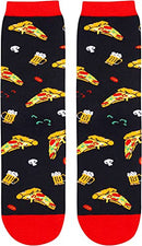 Zmart Women's Pickle Book Socks, Funny Pickle Gifts, Novelty If You Can Read This Bring Me Socks, Pizza Black, Medium