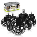 Slipstick CB690 Floor Protecting Rubber Office Chair Caster Wheels (Set of 5), Black