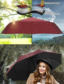 UV Sun Rain Umbrella with UPF50+ Protection, Auto Open Close Rain Umbrella for Daily Uses, Compact Folding Travel Umbrella for Women Men Kids, Portable Windproof Umbrella lightweight Umbrella (Pink)