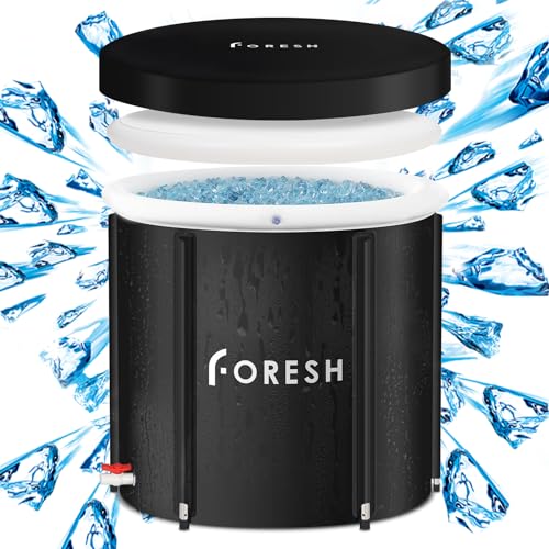 Foresh Large Ice Bath Tub for Athletes, 105 gal Cold Plunge Tub Outdoor with Lid, Portable Bathtub for Cold Therapy, Ice Bath Tub for Adults(29.5 x 31.5in)