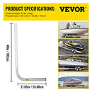 VEVOR Boat Trailer Guide-ons, 40", 2PCS Steel Trailer Post Guide on, Trailer Guides with PVC Pipes, Mounting Hardware Included, for Ski Boat, Fishing Boat or Sailboat Trailer, White