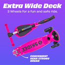 Kick Scooters for Kids Ages 3-5 (Suitable for 2-12 Year Old) Adjustable Height Foldable Scooter Removable Seat, 3 LED Light Wheels, Rear Brake, Wide Standing Board, Outdoor Activities for Boys/Girls