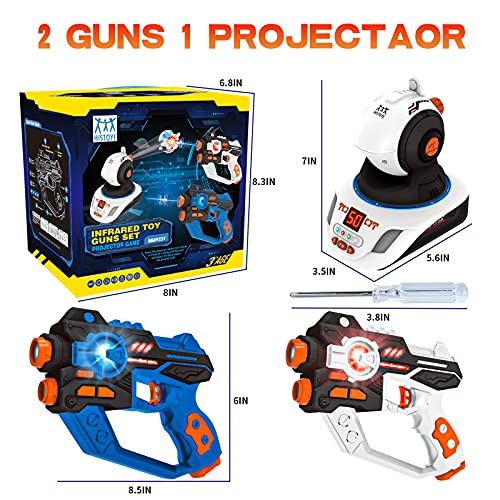 HISTOYE Infrared Laser Tag Gun Set with Projector,2 Player Laser/Lazer Tag Set for Kids Adults Indoor Outdoor Games Family Fun Toys,Kids Laser Tag Gun Toys for Boys Teens Age 6 7 8 9 10 11 12+ Gifts