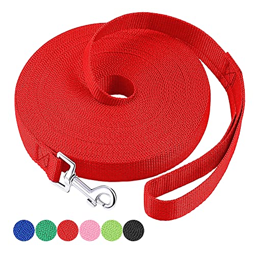 Dog/Puppy Obedience Recall Training Agility Lead 4ft 5ft 6ft 10ft 15ft 20ft 30ft 50ft Long Nylon Training Dog Leash for Small Medium Large Dogs