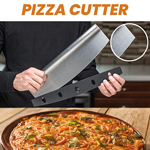 ASHNAEEM Premium Pizza Peel (12''X 14'') Aluminum Metal Pizza Paddle with Cutter | Pizza Spatula with Foldable Wooden Handle for Easy Storage | Pizza Spatula Paddle for Indoor & Outdoor