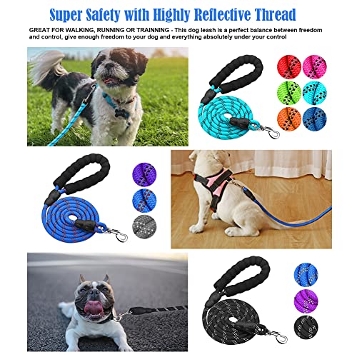 Heavy Duty Rope Dog Leash with Comfortable Padded Handle and Highly Reflective Threads 1.2M 1.5M 1.8M Suitable for Small, Medium and Large Dogs