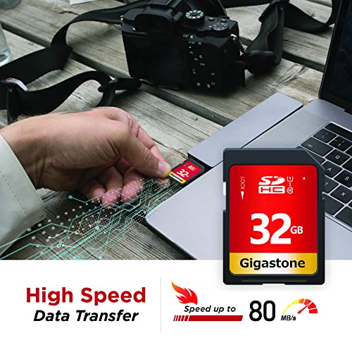 Gigastone 32GB 5 Pack SD Card UHS-I U1 Class 10 SDHC Memory Card High-Speed Full HD Video Canon Nikon Sony Pentax Kodak Olympus Panasonic Digital Camera