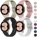 4 PACK Bands Compatible with Samsung Galaxy Watch 4 Band 40mm 44mm, Galaxy Watch 4 Classic Band 42mm 46mm, Galaxy Active 2 Watch Band, 20mm Adjustable Silicone Sport Strap Replacement Band for Galaxy Watch 4 Women Men (RoseGold+Gold+White+Black)