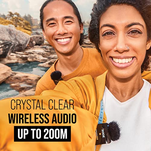 RØDE Wireless GO II Ultra-compact Dual-channel Wireless Microphone System with Built-in Microphones, On-board Recording and 200m Range for Filmmaking, Interviews and Content Creation