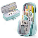 iSuperb Standing Pencil Case 6 Compartments Pencil Pouch Large Capacity Pen Bag Phone Holder Mobile Phone Bracket Stationery Pouch for Women