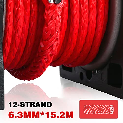 X-Bull Boat ATV UTV Winch 5000LBS/2268KG 12V Electric Winch with Synthetic Rope 15.2m Wireless Remote Car Automotive Accessories