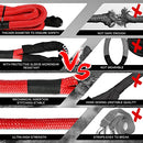 X-Bull Recovery Tow Strap Kinetic Rope 1" x 30Ft/9M with 2 Soft Shackles 15T/33000LBS Strength for Heavy Duty Winch 4x4 4WD Automotive Vehicle Stuck in Sand Mud Snow